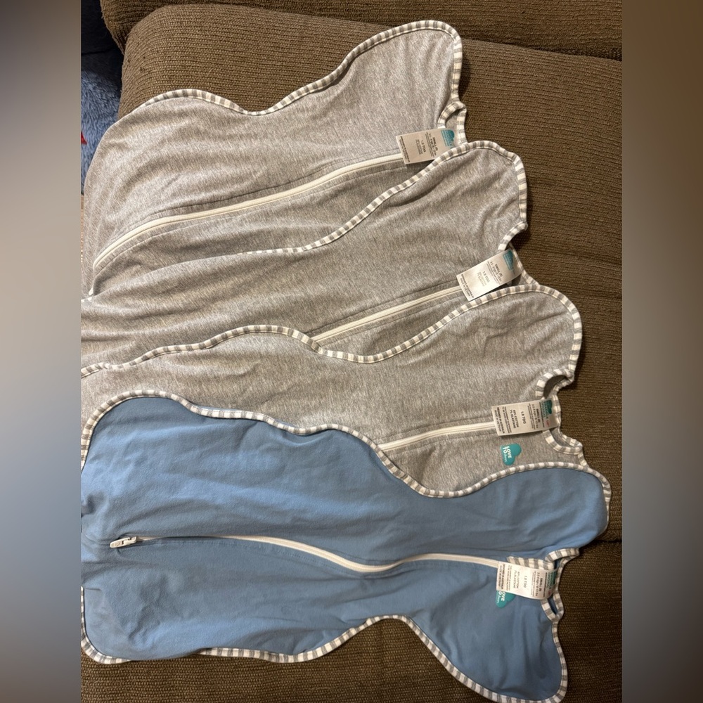 Love to Dream Swaddle Set in Gray and Blue